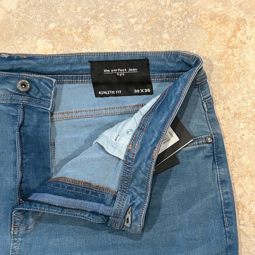 The Perfect Jean NYC Athletic Fit Jeans Mens 38x36 Blue Denim Joker Stretch